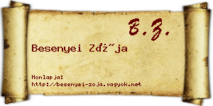 Besenyei Zója névjegykártya
